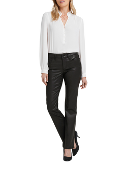NYDJ Marilyn Coated Straight Jeans, Black