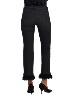 NYDJ Marilyn Straight Ruffle Hem Jeans, French Nightfall - view 2, French Nightfall