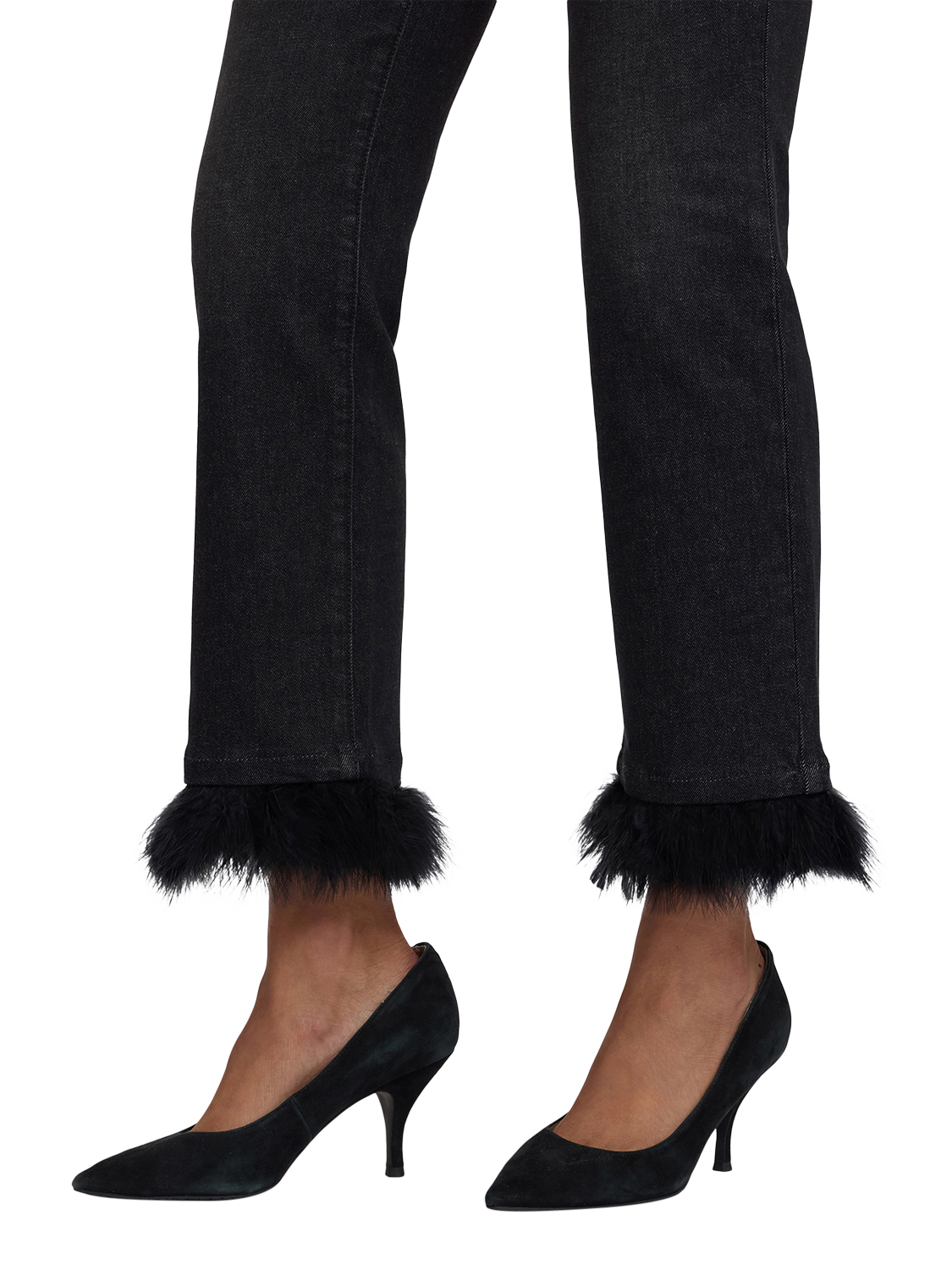 Product image 5 of 6, which shows NYDJ Marilyn Straight Ruffle Hem Jeans, French Nightfall, 4