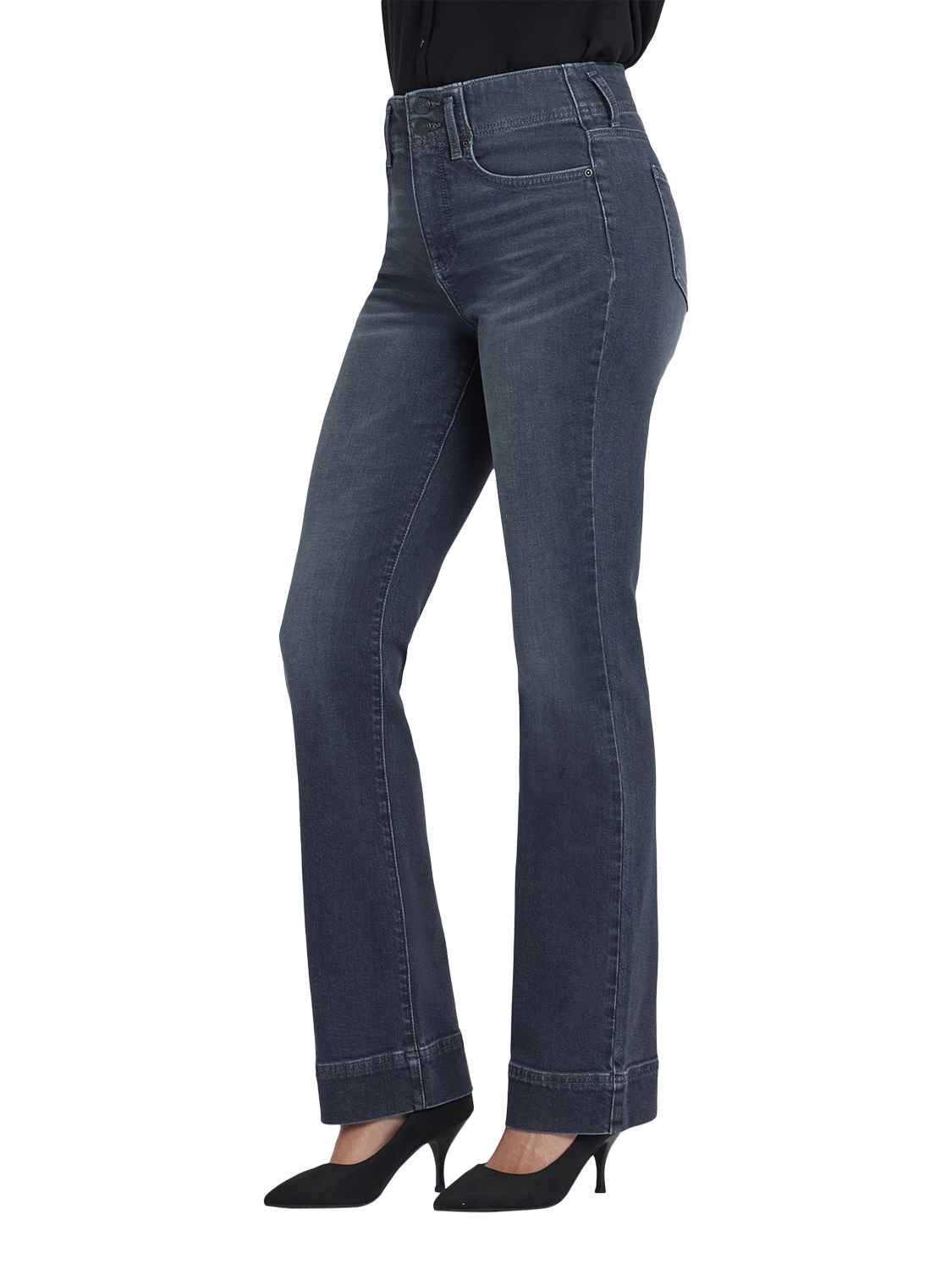 Product image 3 of 5, which shows NYDJ Barbara High Rise Bootcut Jeans, Graphite Hill, 4