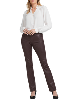 NYDJ Marilyn Coated Straight Jeans, Cordovan