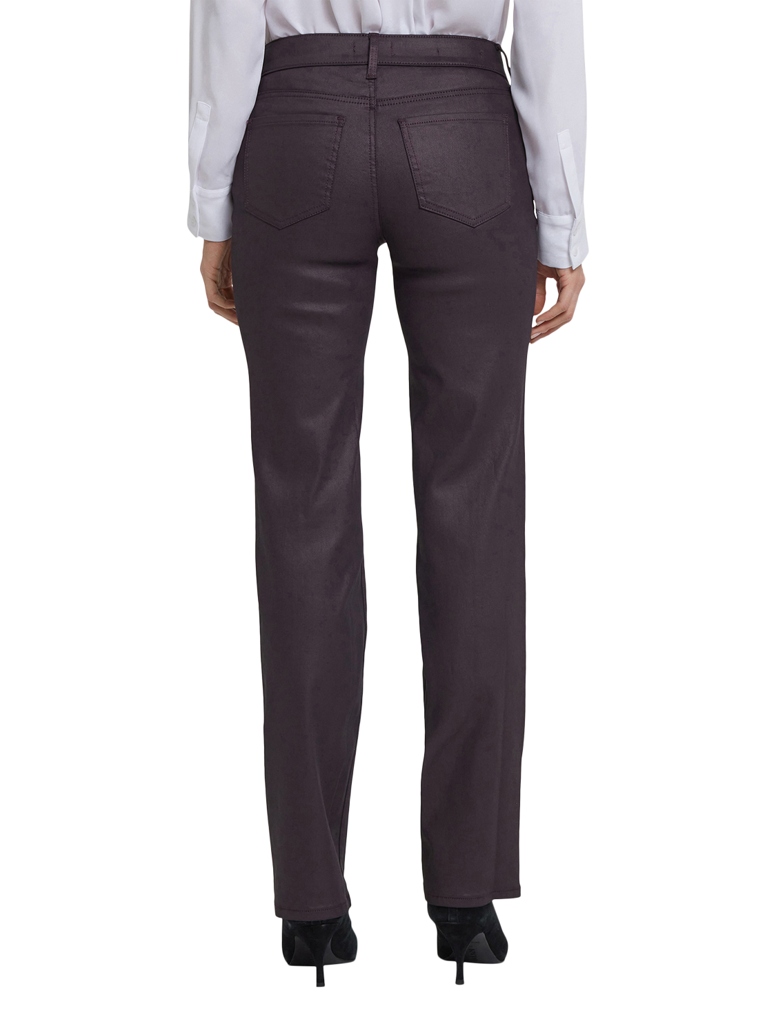 Product image 2 of 5, which shows NYDJ Marilyn Coated Straight Jeans, Fig, 4