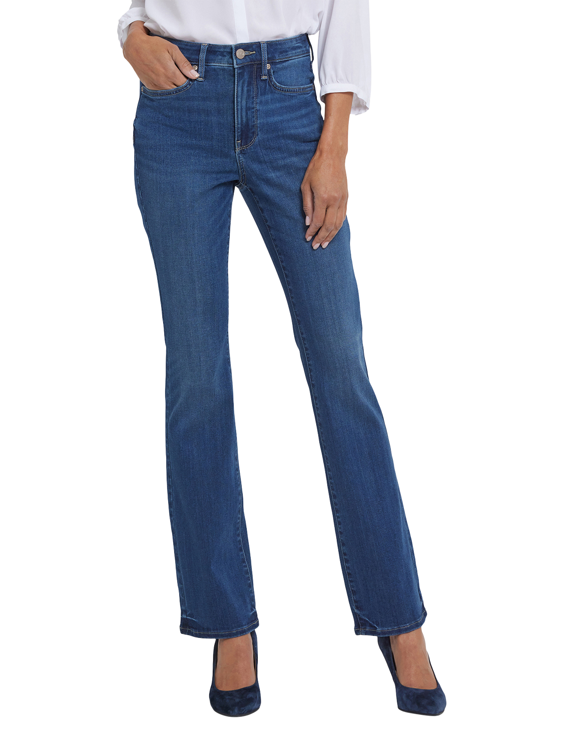 Product image 4 of 5, which shows NYDJ Billie Mini Bootcut Jeans, Vintage Lapis, 4