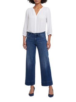 NYDJ Teresa Wide Leg Ankle Jeans with 3” Hem, Moonlight