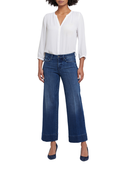 NYDJ Teresa Wide Leg Ankle Jeans with 3” Hem, Moonlight