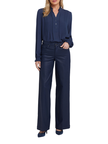 NYDJ Teresa Coated Wide Leg Jeans, Starless Sky, Starless Sky