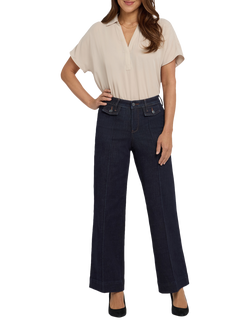 NYDJ Teresa Wide Leg Jeans With Button Flaps & Centre Leg Seams, Magical, Magical
