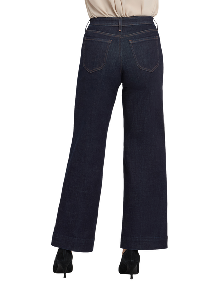 NYDJ Teresa Wide Leg Jeans With Button Flaps & Centre Leg Seams, Magical - view 2, Magical