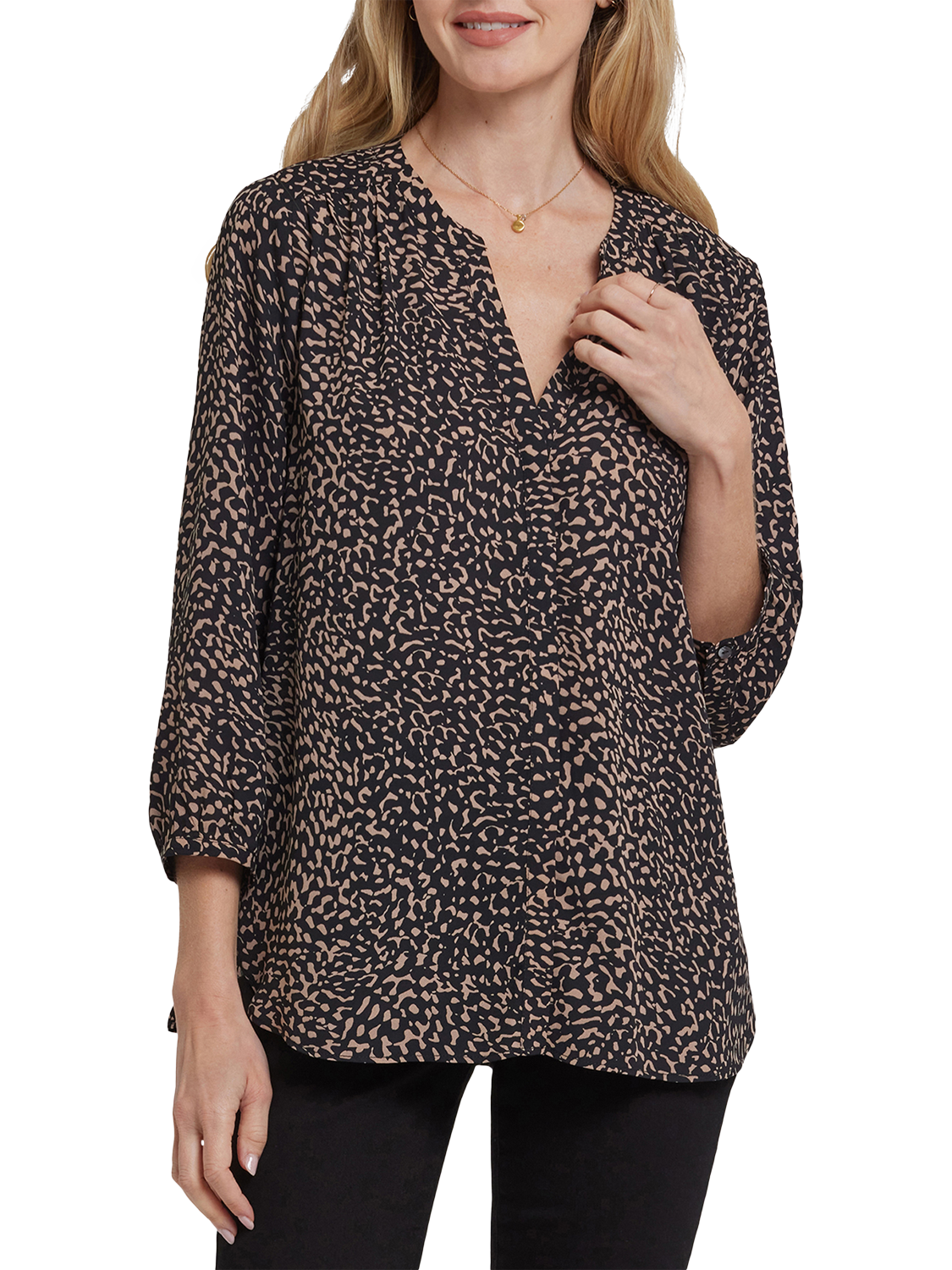 Product image 1 of 5, which shows NYDJ Pintuck Blouse, Camille La Vie, XS