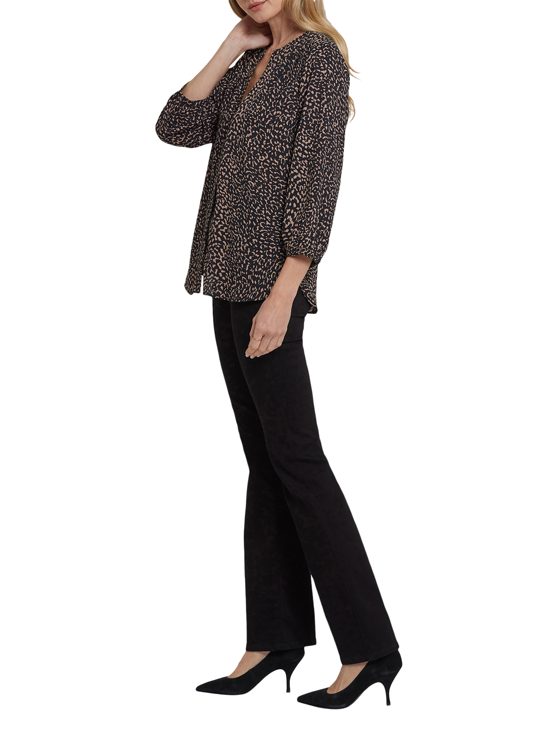 Product image 3 of 5, which shows NYDJ Pintuck Blouse, Camille La Vie, XS