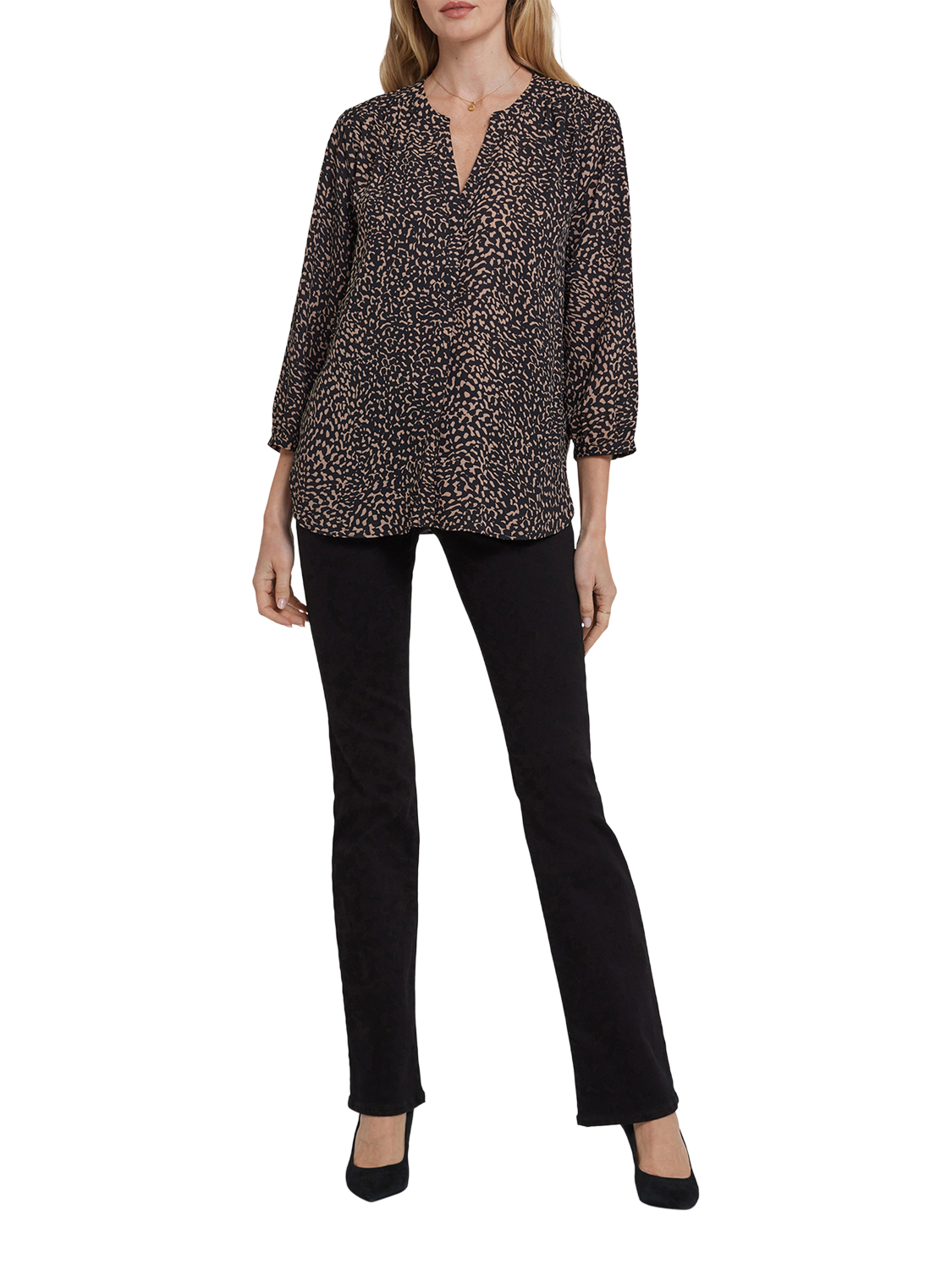 Product image 4 of 5, which shows NYDJ Pintuck Blouse, Camille La Vie, XS