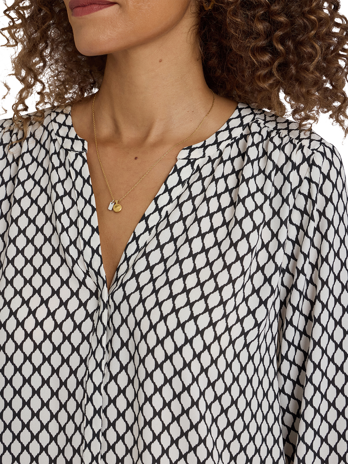 Product image 5 of 5, which shows NYDJ Pintuck Blouse, Gervais Geo, XS