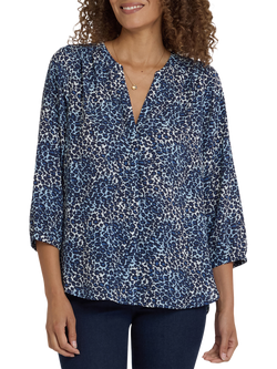 NYDJ Pintuck Blouse, Indigo Cat
