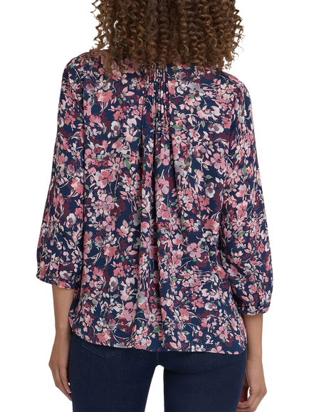 NYDJ Pintuck Blouse - view 2, Rosetta Blooms
