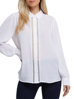 NYDJ Tiffany Georgette Shirt, Optic White, Optic White