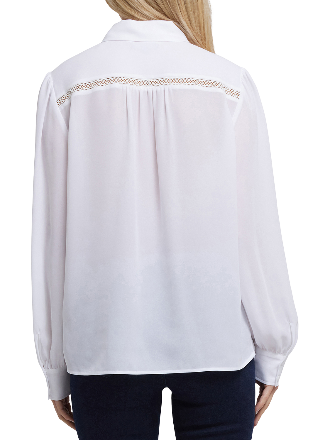 Product image 2 of 5, which shows NYDJ Tiffany Georgette Shirt, Optic White, XS