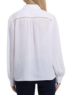 NYDJ Tiffany Georgette Shirt, Optic White - view 2, Optic White
