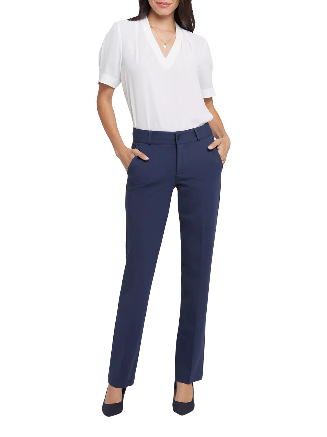 Knee Length Short Length Dress Pants Womens Premier Ladies Iris Straight  Leg Trousers PR536 Direct Workwear