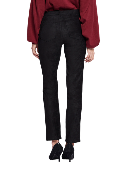 NYDJ Sheri Slim Faux Suede Trousers - view 2, Black