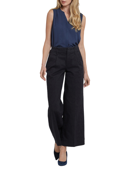 NYDJ Mona Wide Leg Trouser Jeans, Black