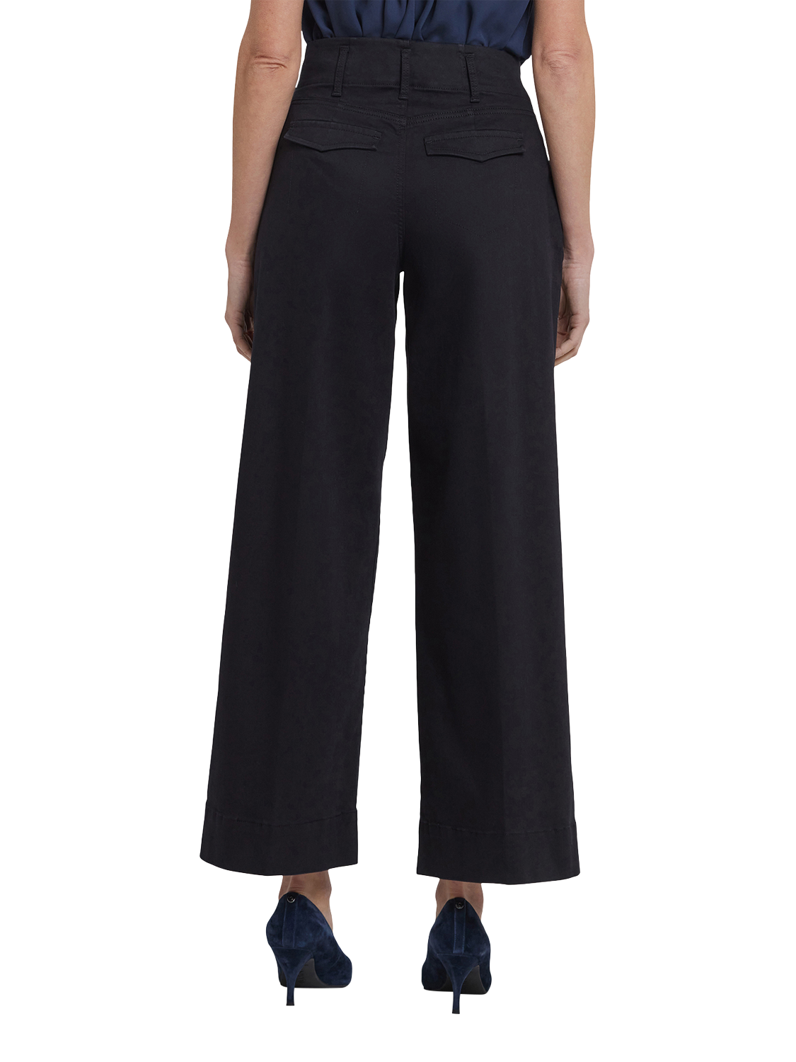 Product image 2 of 6, which shows NYDJ Mona Wide Leg Trouser Jeans, Black, 4