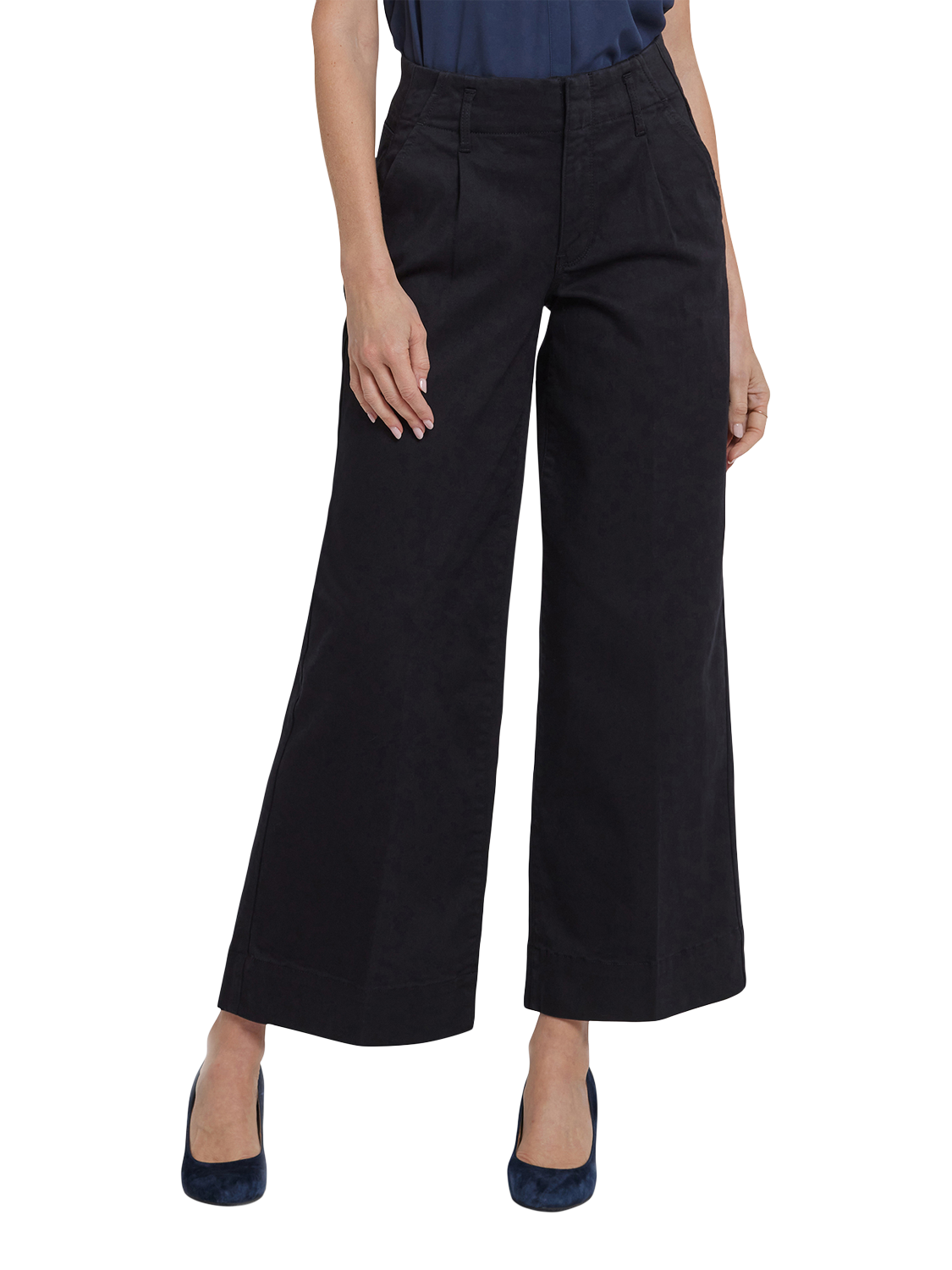 Product image 4 of 6, which shows NYDJ Mona Wide Leg Trouser Jeans, Black, 4