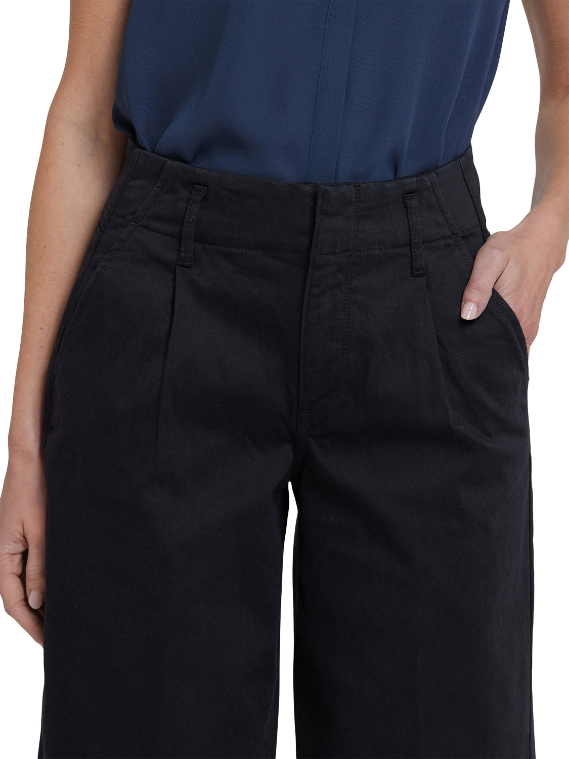 Product image 5 of 6, which shows NYDJ Mona Wide Leg Trouser Jeans, Black, 4