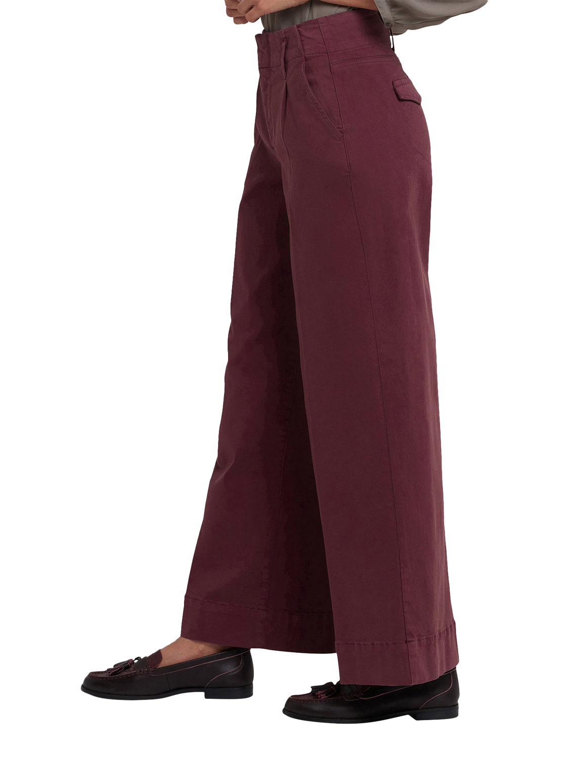 Product image 3 of 6, which shows NYDJ Mona Wide Leg Trouser Jeans, Sienna Red, 4