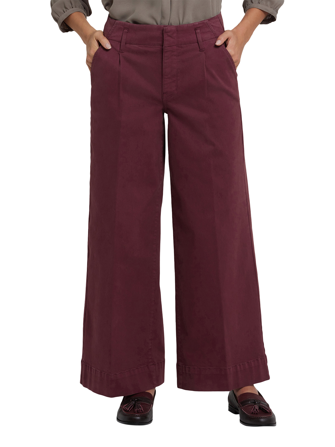 Product image 4 of 6, which shows NYDJ Mona Wide Leg Trouser Jeans, Sienna Red, 4