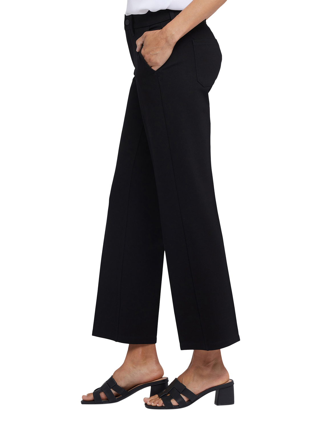 Product image 3 of 6, which shows NYDJ Straight Trousers, Black, 4
