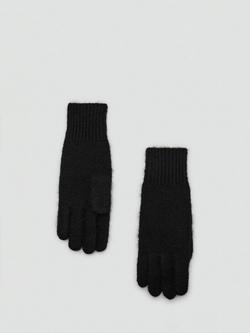 Mango Mohi Knitted Gloves, Black