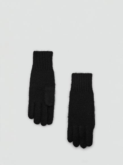 Mango Mohi Knitted Gloves, Black