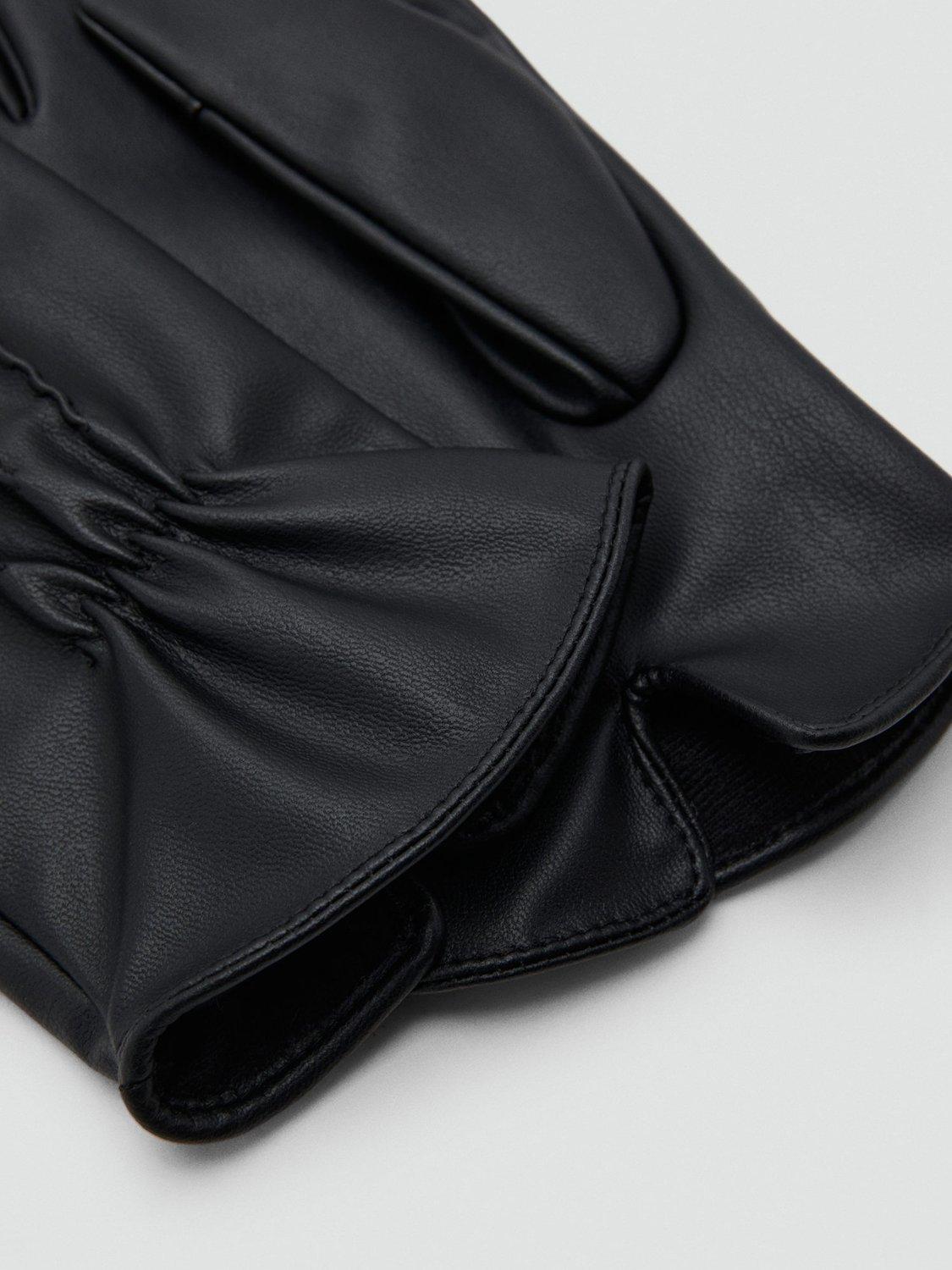 Product image 2 of 2, which shows Mango Tlma Faux Leather Gloves, Black, M