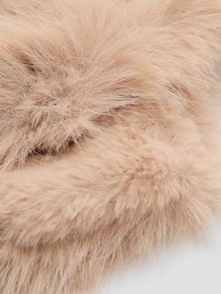 Mango Collard Faux Fur Scarf - view 2, Light Beige