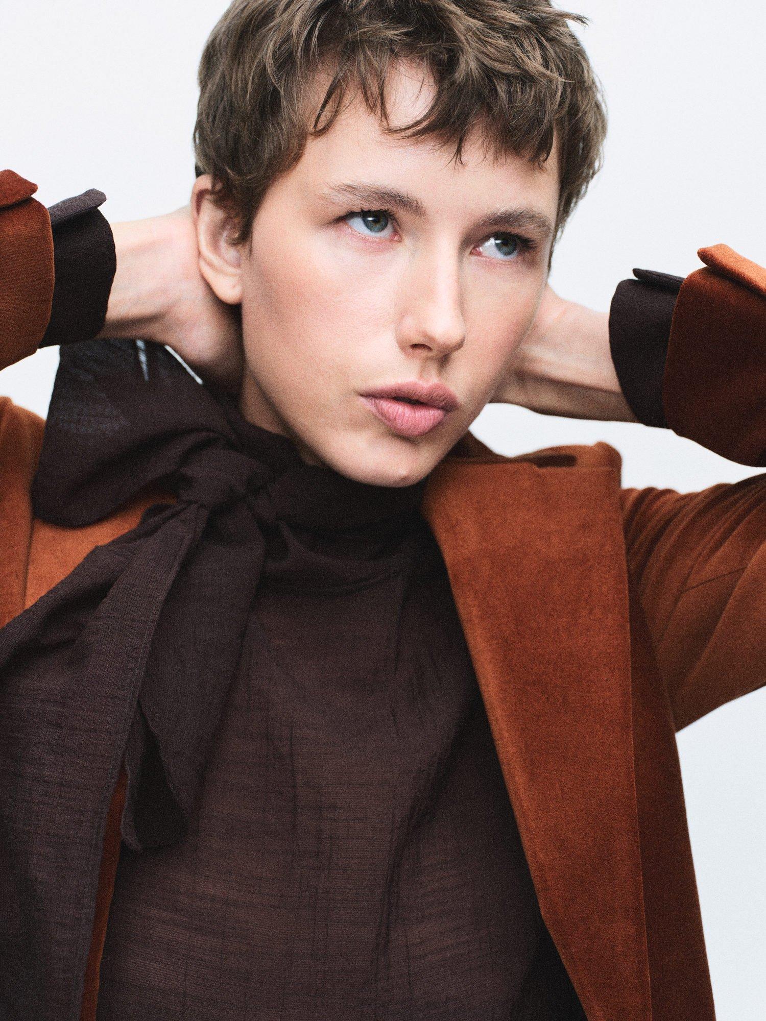 Product image 6 of 7, which shows Mango Single Button Velvet Blazer, Medium Orange, L