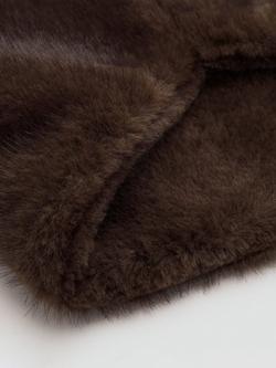 Mango Nuri Faux Fur Snood, Dark Brown - view 2, Dark Brown