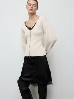 Mango Chillida Sculpted Knit Jacket, Natural White, Natural White