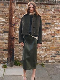 Mango Dita Houndstooth Wool Blend Jacket, Brown - view 2, Brown