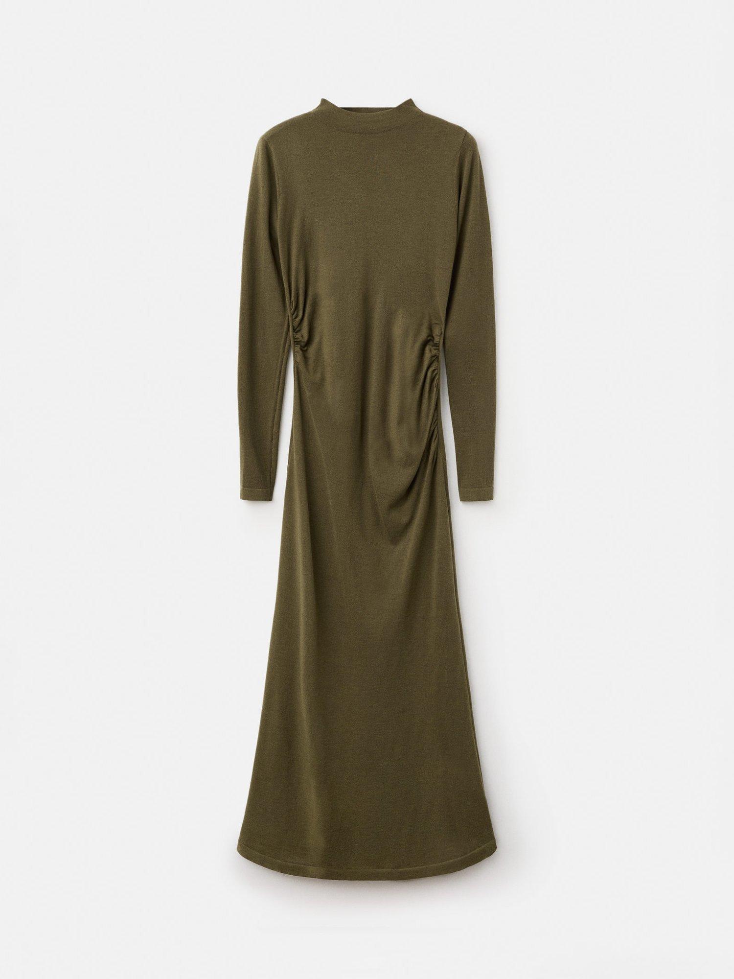 Product image 3 of 8, which shows Mango Brat Midi Dress, Beige/Khaki, 4