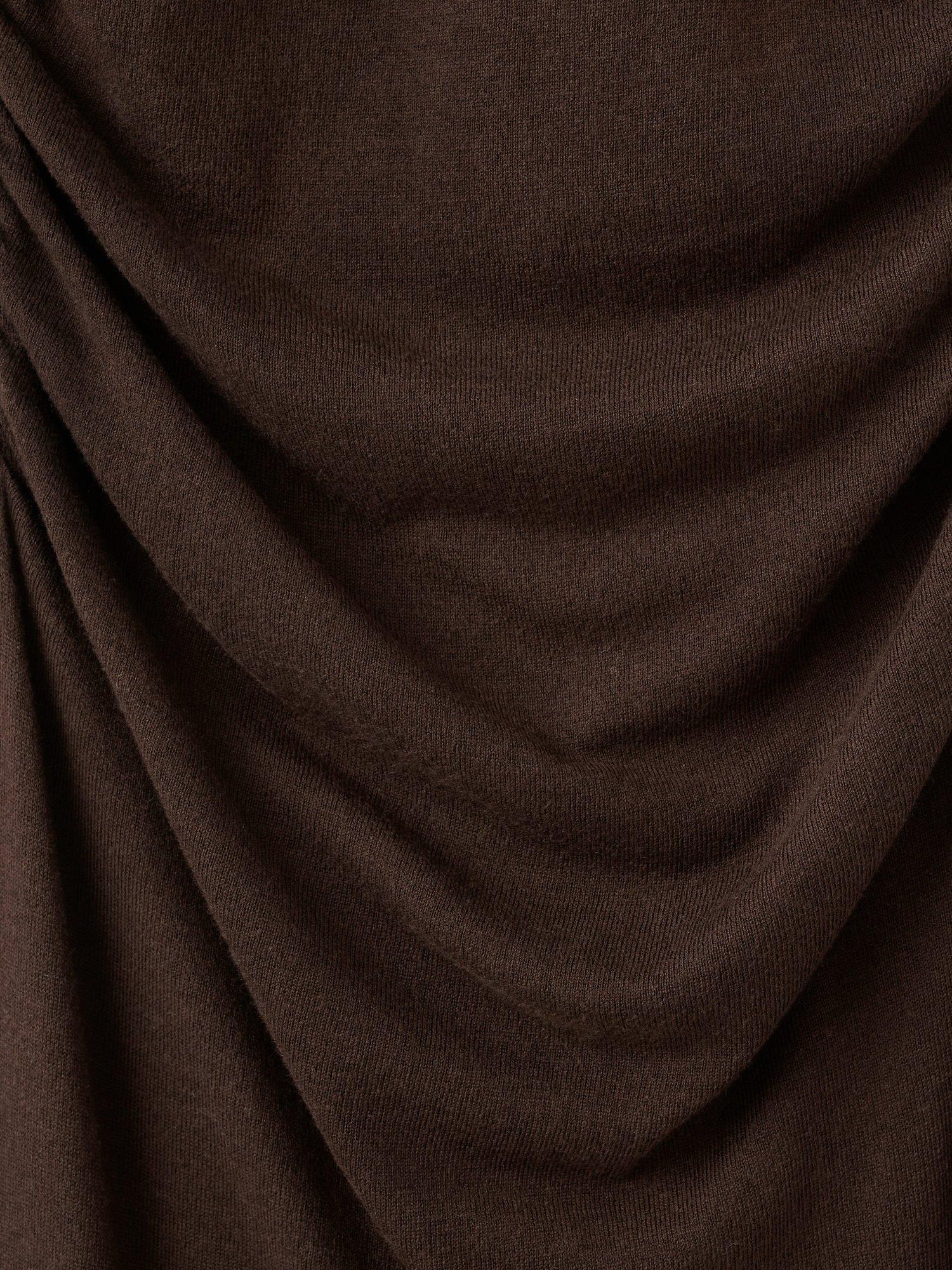 Product image 8 of 8, which shows Mango Brat Midi Dress, Dark Brown, 8