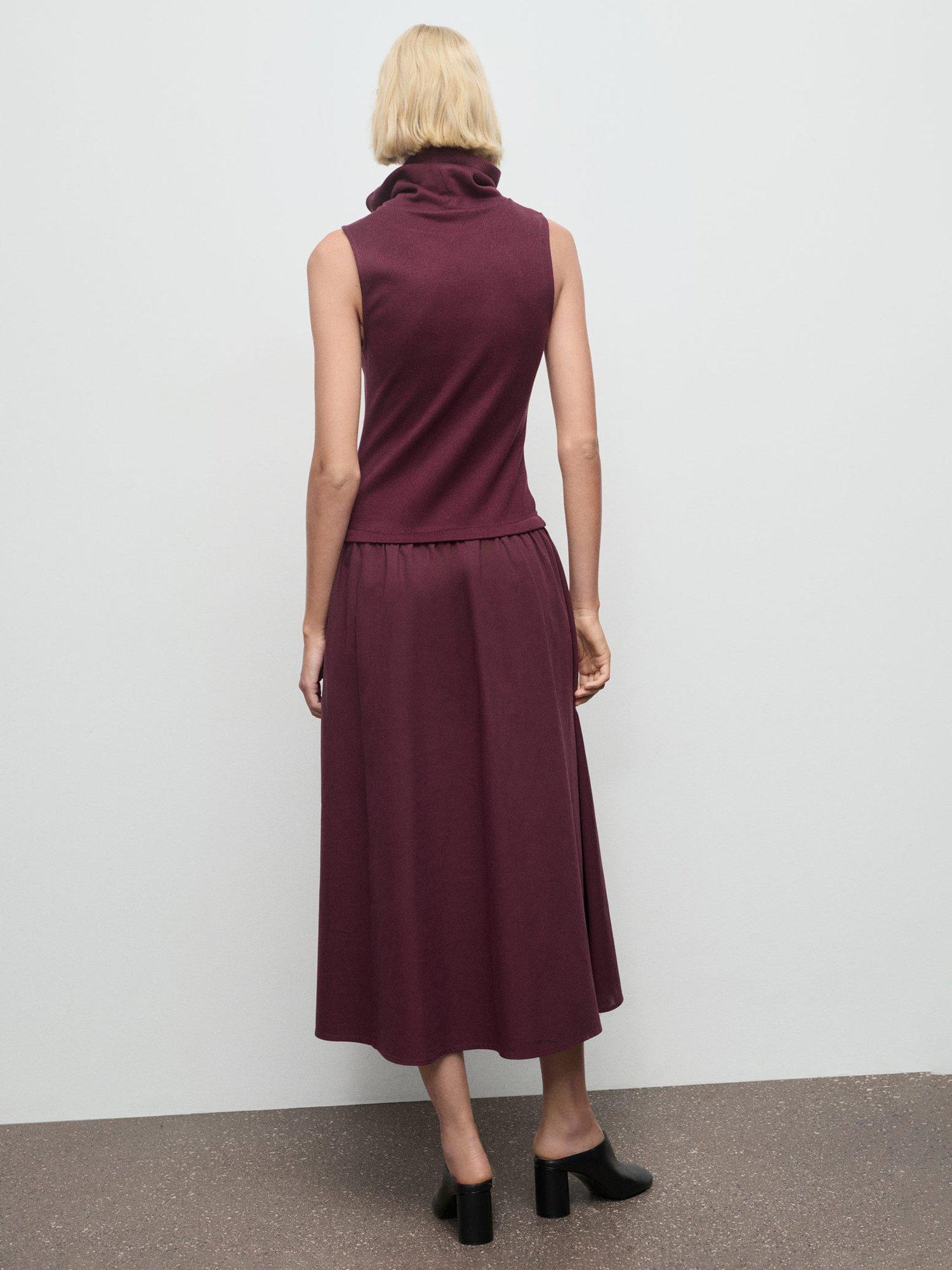 Product image 4 of 8, which shows Mango Ginebra Sleevless Midi Dress, Dark Red, 12