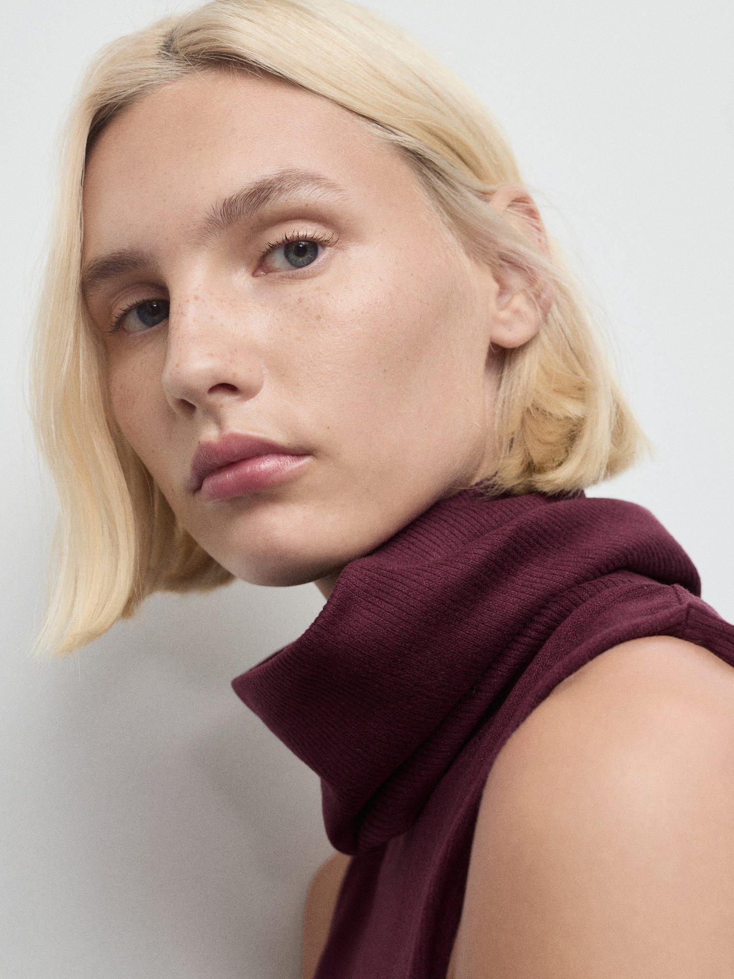 Product image 6 of 8, which shows Mango Ginebra Sleevless Midi Dress, Dark Red, 12