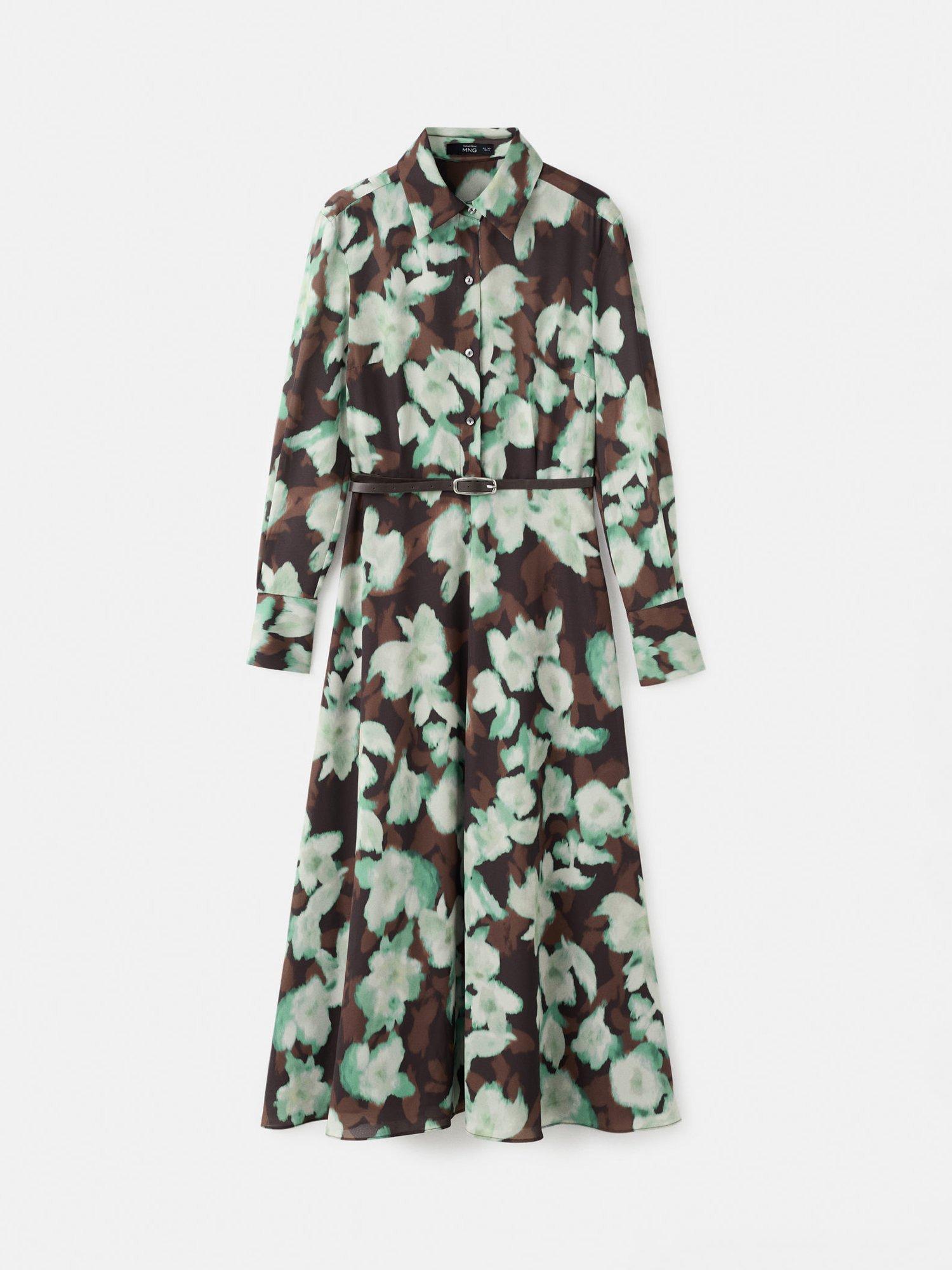 Product image 3 of 8, which shows Mango Patrick Floral Shirt Dress, Multi, 10