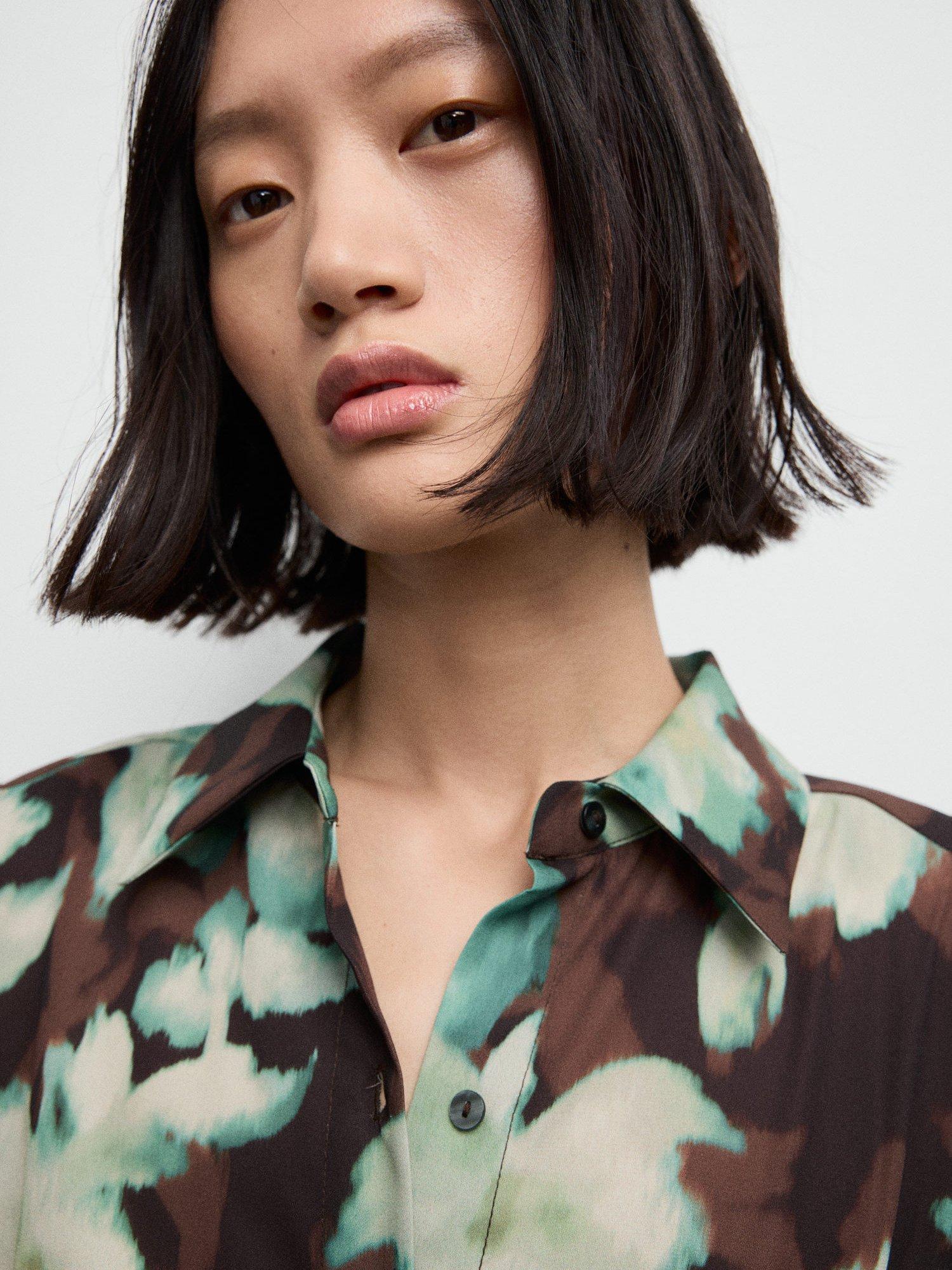 Product image 6 of 8, which shows Mango Patrick Floral Shirt Dress, Multi, 10