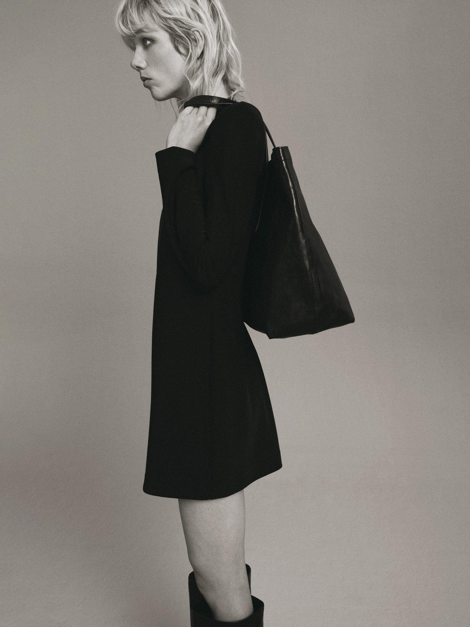 Product image 2 of 6, which shows Mango Natan Drape Neck Mini Dress, Black, 8