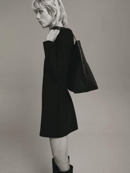 Mango Natan Drape Neck Mini Dress, Black - view 2, Black
