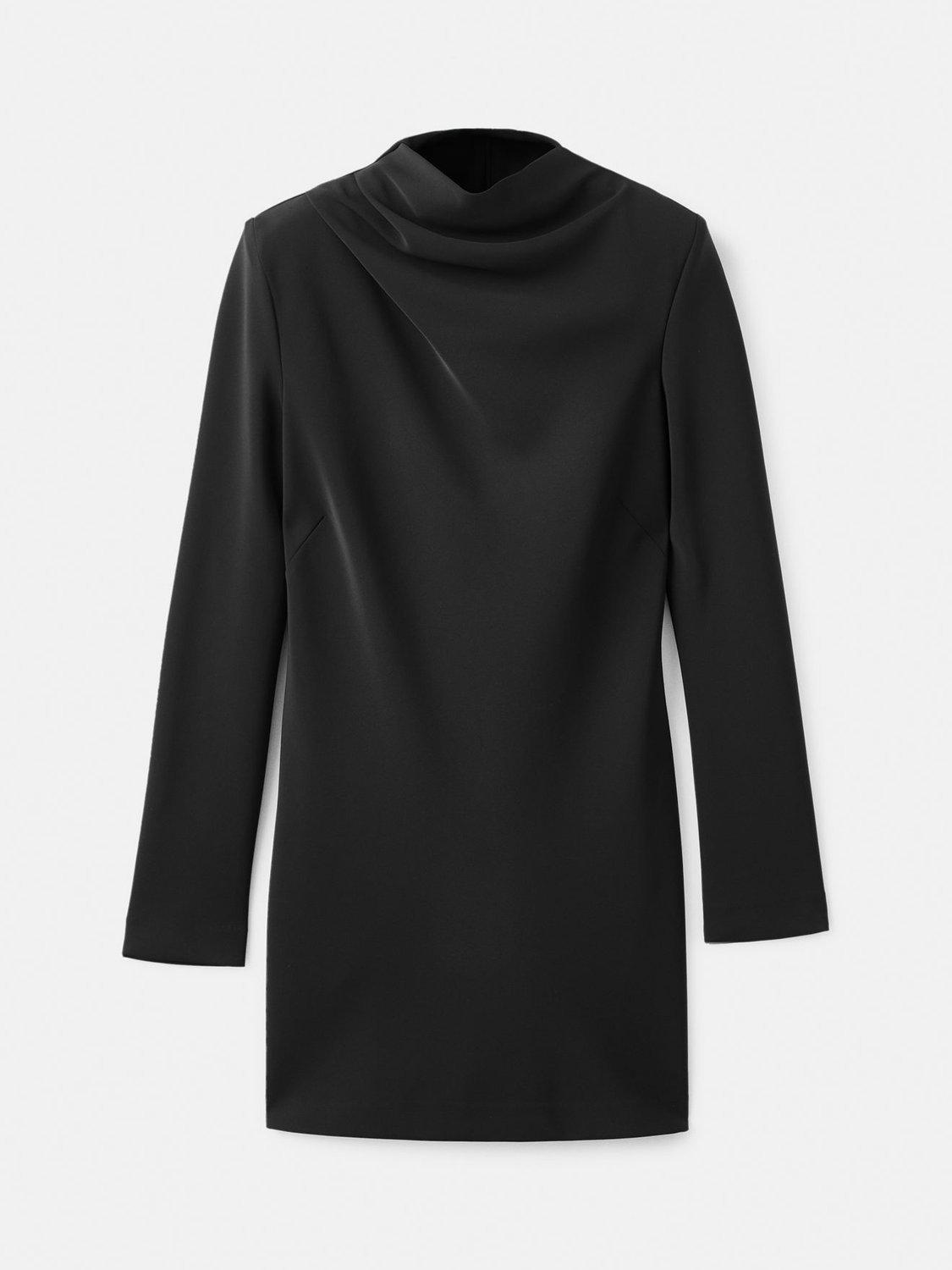 Product image 3 of 6, which shows Mango Natan Drape Neck Mini Dress, Black, 8