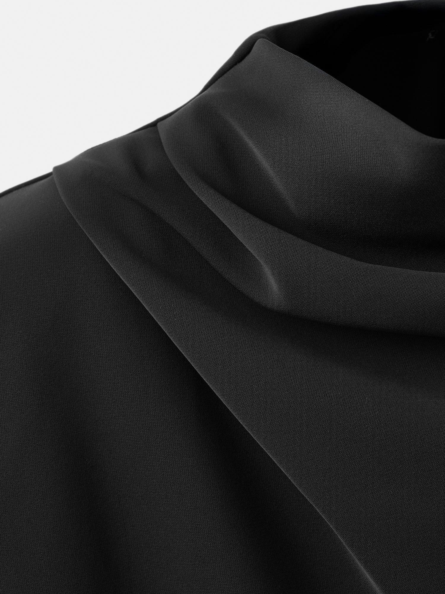 Product image 6 of 6, which shows Mango Natan Drape Neck Mini Dress, Black, 8