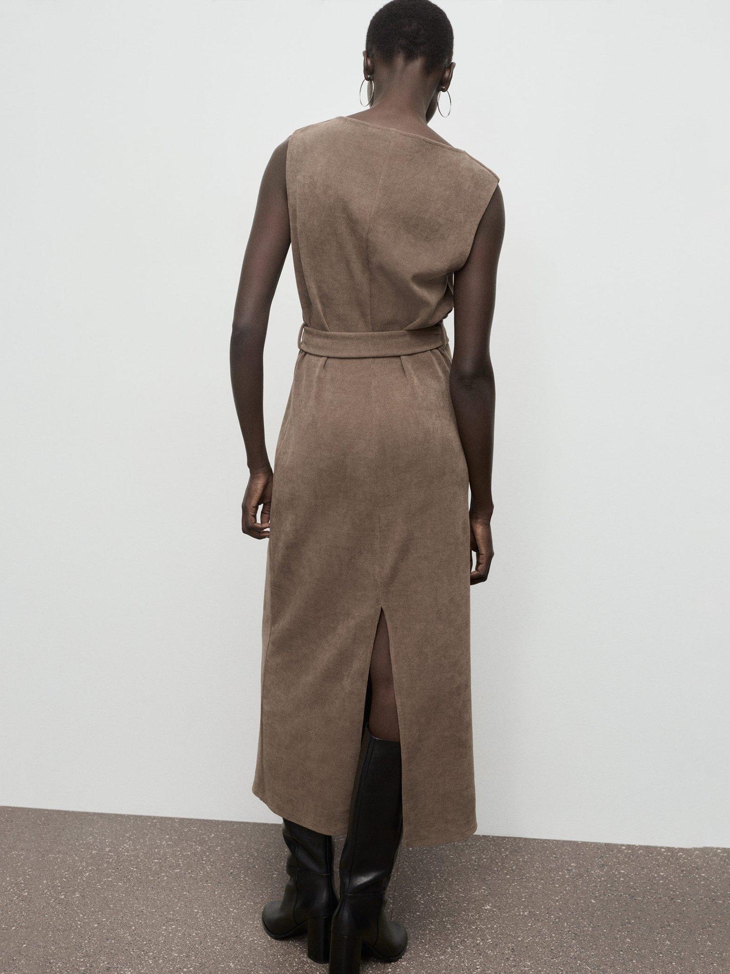 Product image 4 of 7, which shows Mango Lydia Belted Knit Dress, Brown, 10