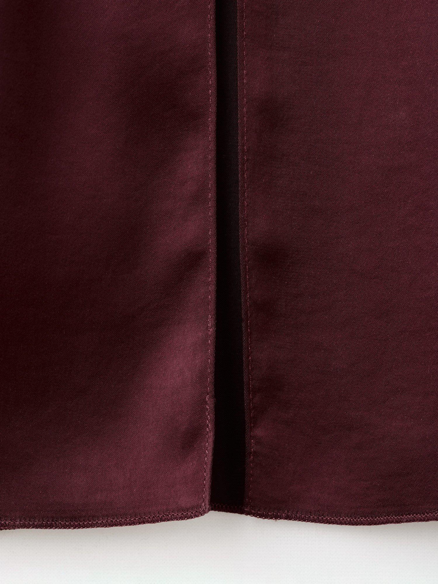 Product image 5 of 8, which shows Mango Susi Belted Satin Dress, Dark Red, 4